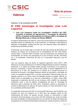 Leer Noticia - Delegación del CSIC en la Comunidad Valenciana