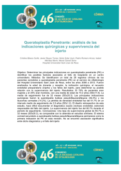 Queratoplastia Penetrante: análisis de las indicaciones quirúrgicas