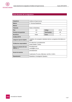 Análisis de Supervivencia - Departamento de Estadística e