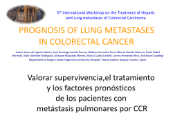 PROGNOSIS OF LUNG METASTASES IN COLORECTAL CANCER