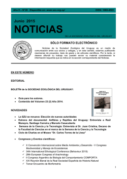 novedades - Sociedad Zool&oacute;gica del Uruguay