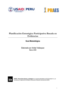 Planificación Estratégica Participativa Basada en