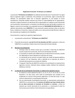 Reglamento Promoción “Al Chinamo con Cabletica” La promoción