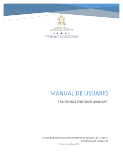 MANUAL DE USUARIO - SACE - Secretaría de Educación