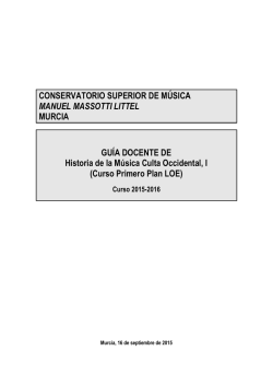 Historia de la música culta occidental I