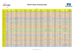 EXPORT VESSEL SCHEDULES MED
