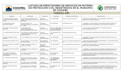 LISTADO DE PRESTADORES DE SERVICIOS EN