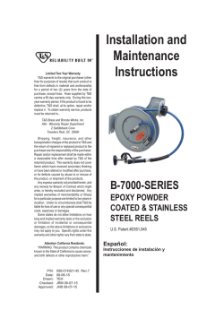 Installation and Maintenance Instructions