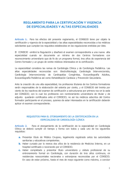 reglamento para la certificación de especialidades y