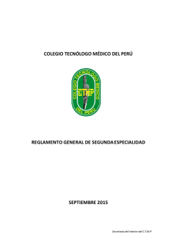 reglamento de segunda especialidad