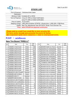 New Tire Brand "PIRELLI" STOCK LIST