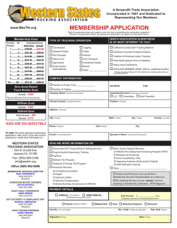 MEMBERSHIP APPLICATION - Western States Trucking Association