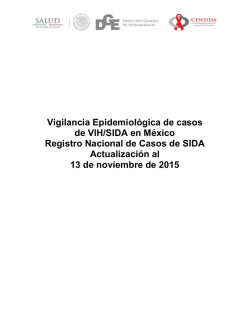 Vigilancia Epidemiológica de casos de VIH/SIDA en México