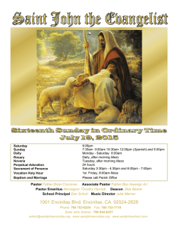 7-19-2015 - Saint John the Evangelist Catholic Church