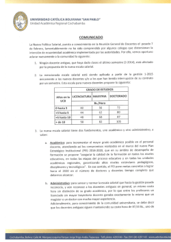 Política Salarial Docente - Universidad Católica Boliviana