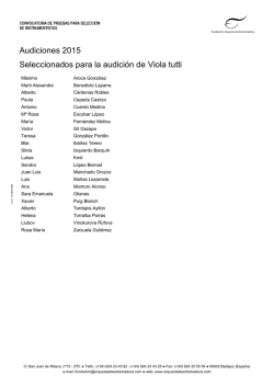 Audiciones 2015, seleccionados de viola