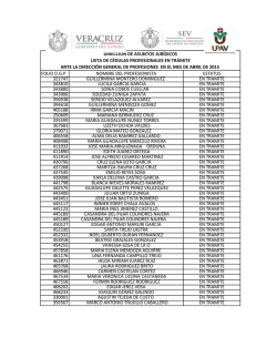 Lista de cédulas profesionales en trámite ante la Dirección General