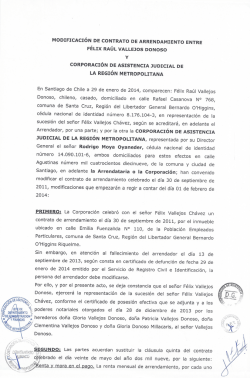 modificación de contrato de arrendamiento entre félix raúl vallejos