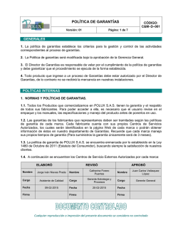 Políticas de Garantias