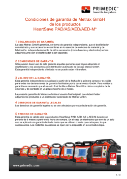 La Garantía HeartSave AED, PAD, AS, AED-M