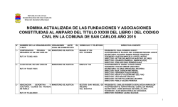 k) N&oacute;mina Actualizada de las Fundaciones y Asociaciones
