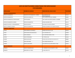 lista de instituciones habilitadas - cochabamba