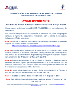 AVISO IMPORTANTE