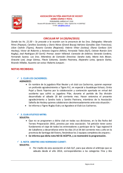 Circular 14 - Asociación Salteña de Hockey