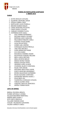 Lista de Postulantes Aceptados - Colegio Carlos Cousiño Valparaíso