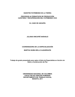 nuestro patrimonio es la tierra procesos alternativos de