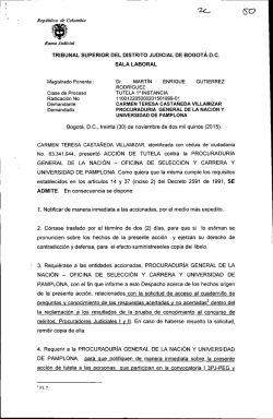 República de Colombia Rama Judicial TRIBUNAL SUPERIOR DEL