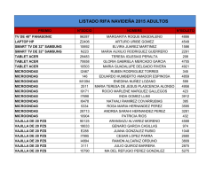 LISTADO RIFA NAVIDEÑA 2015 ADULTOS