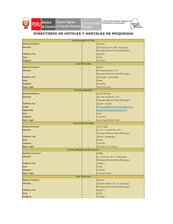 directorio de hoteles - Direcci&oacute;n Regional de Educaci&oacute;n Moquegua