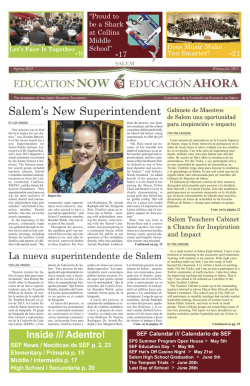 Salem`s New Superintendent - Salem Education Foundation