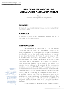 red de observadores de libélulas de andalucía (rola)