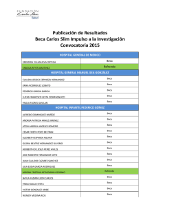 Publicaci&oacute;n de Resultados Beca Carlos Slim Impulso a la