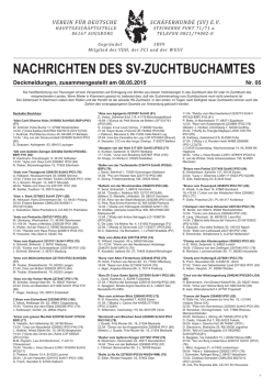 NACHRICHTEN DES SV-ZUCHTBUCHAMTES