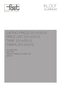 listino prezzi 2014/2015 price list 2014/2015 tarif 2014/2015 tarifa