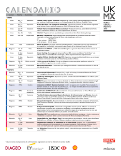 calendario - Reino Unido en México 2015