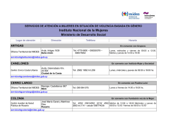 Listado de Servicios de Atención en Violencia basada