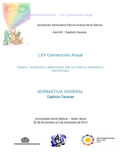 Normativa - LXV Convención Anual de AsoVAC