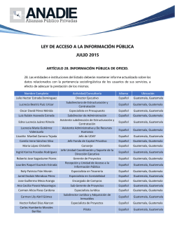 LEY DE ACCESO A LA INFORMACIÓN PÚBLICA JULIO 2015