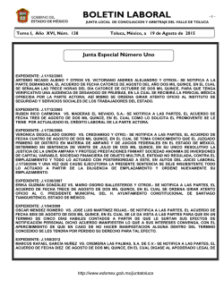 BOLETIN LABORAL - Junta Local de Conciliación y Arbitraje del