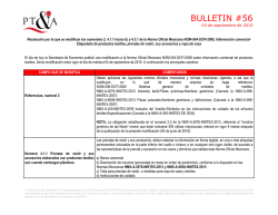 BULLETIN #56: Modificación a la NOM-004-SCFI-2006