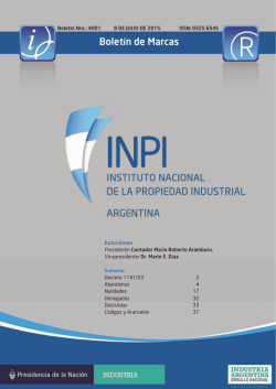 Boletín de Marcas - Instituto Nacional de la Propiedad Industrial