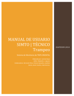 MANUAL DE USUARIO SIMTO | TÉCNICO Trampeo