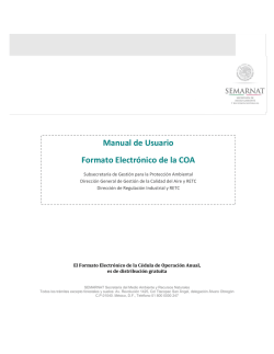 Manual de Usuario Formato Electrónico de la COA