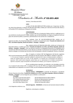 Resolución de Alcaldia Nº 132-2015-MDS