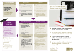 Doctoral procedure of the Faculty of Arts and Humanities