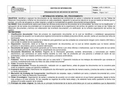 PR - Procedimiento Organizacional de Archivos de Gesti&oacute;n